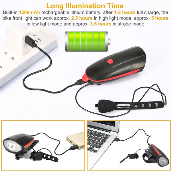 10000lm Bike Headlight USB Rechargeable